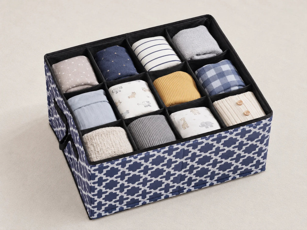 12-Compartment Foldable Fabric Storage Organizer with Handles