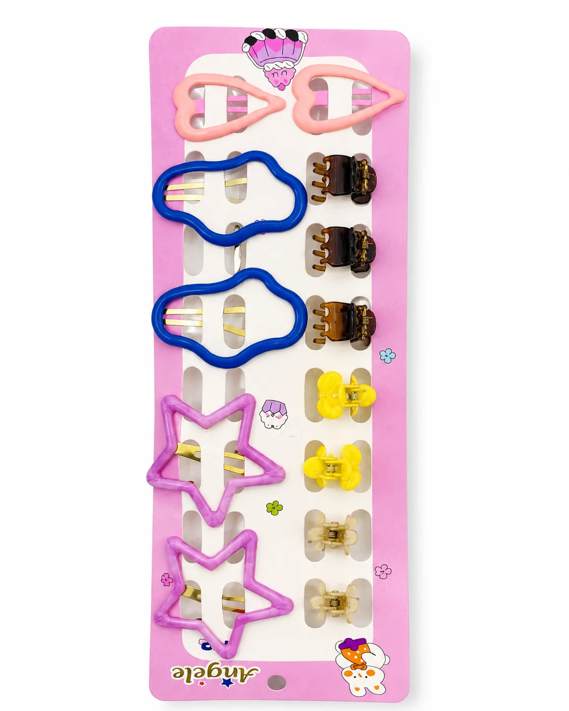 13-Piece Cute Assorted Hair Clip Set for Girls