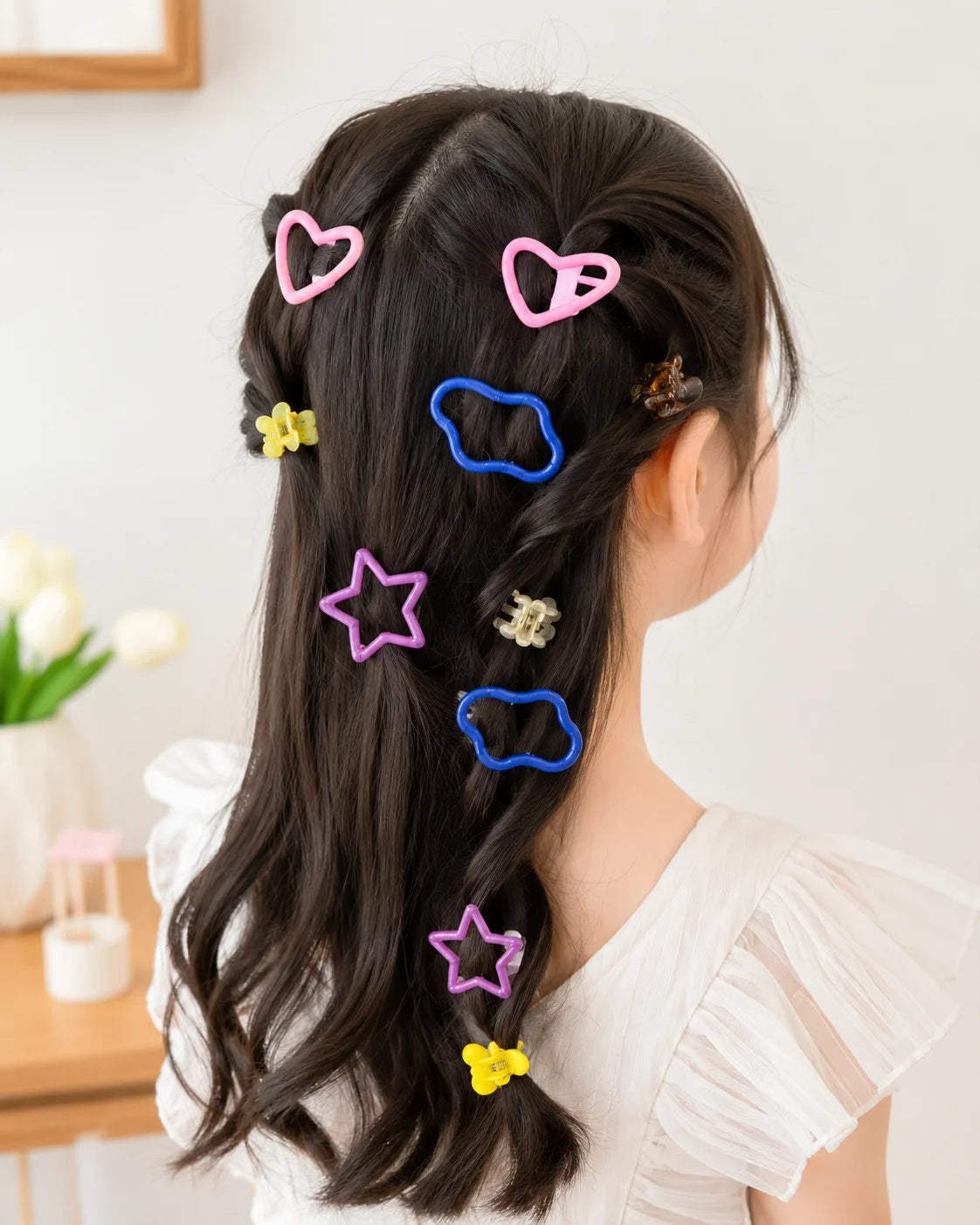 13-Piece Cute Assorted Hair Clip Set for Girls