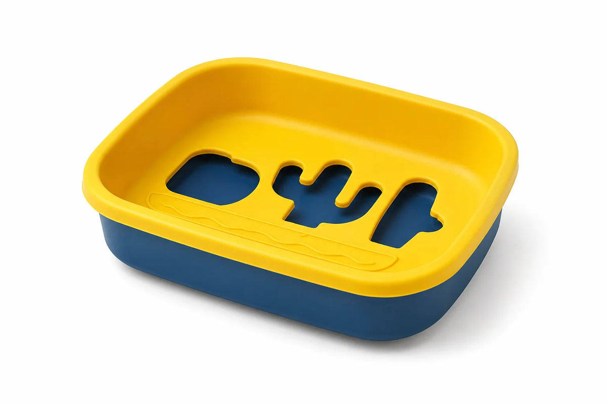 2-Layer Draining Soap Dish – Yellow & Blue