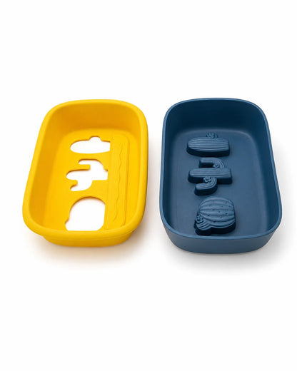 2-Layer Draining Soap Dish – Yellow & Blue