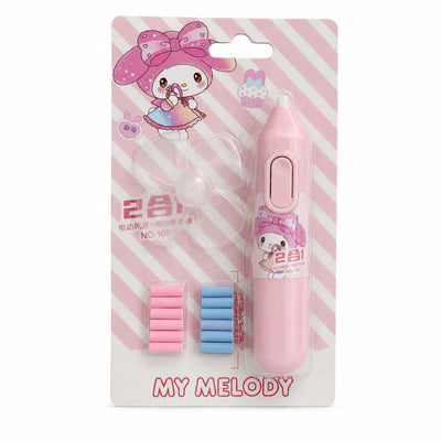 2-in-1 Push Eraser + Detachable Fan