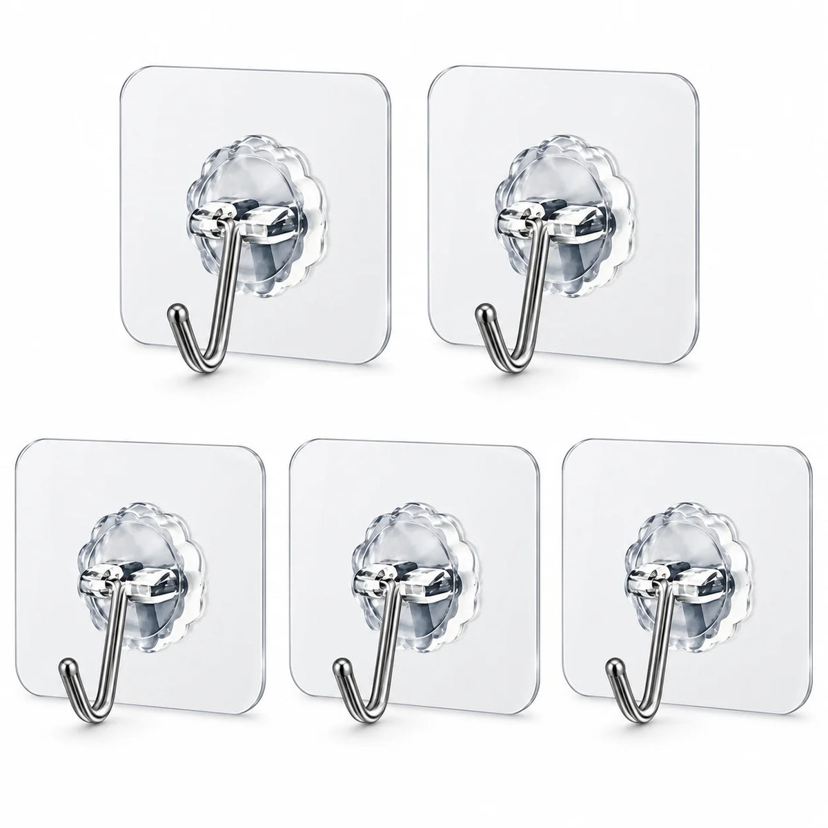 5Pcs Self Adhesive Door Wall Hangers Hooks