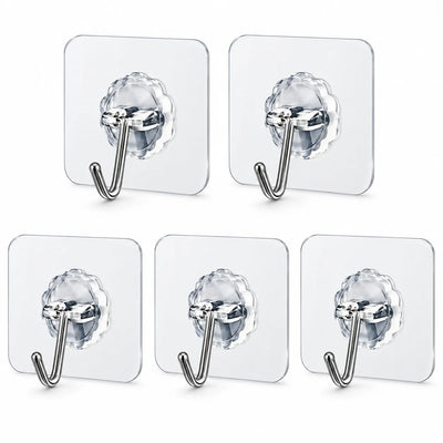 5Pcs Self Adhesive Door Wall Hangers Hooks