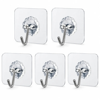 5Pcs Self Adhesive Door Wall Hangers Hooks