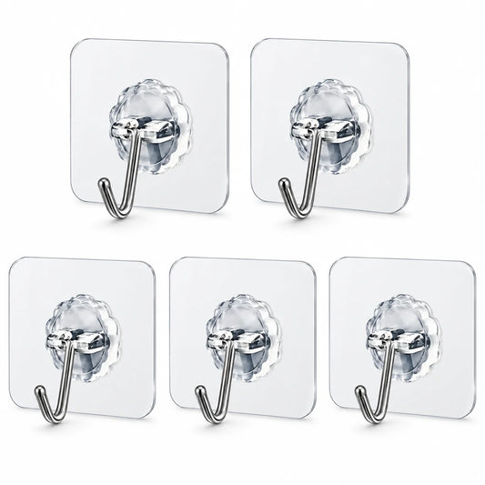 5Pcs Self Adhesive Door Wall Hangers Hooks