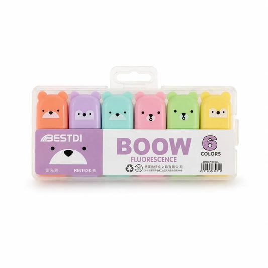 6-Color Cute Animal Highlighter Set