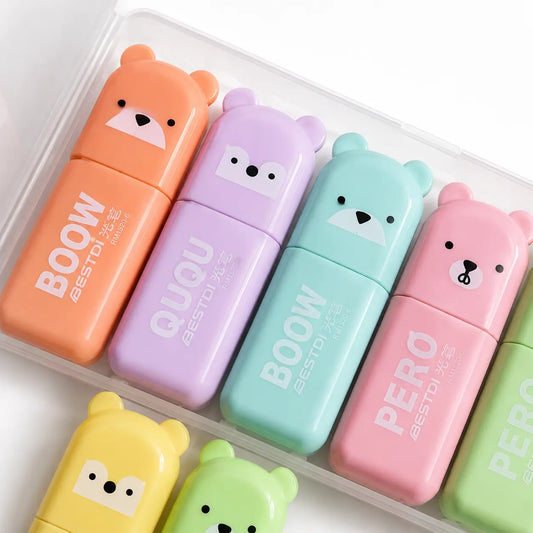 6-Color Cute Animal Highlighter Set