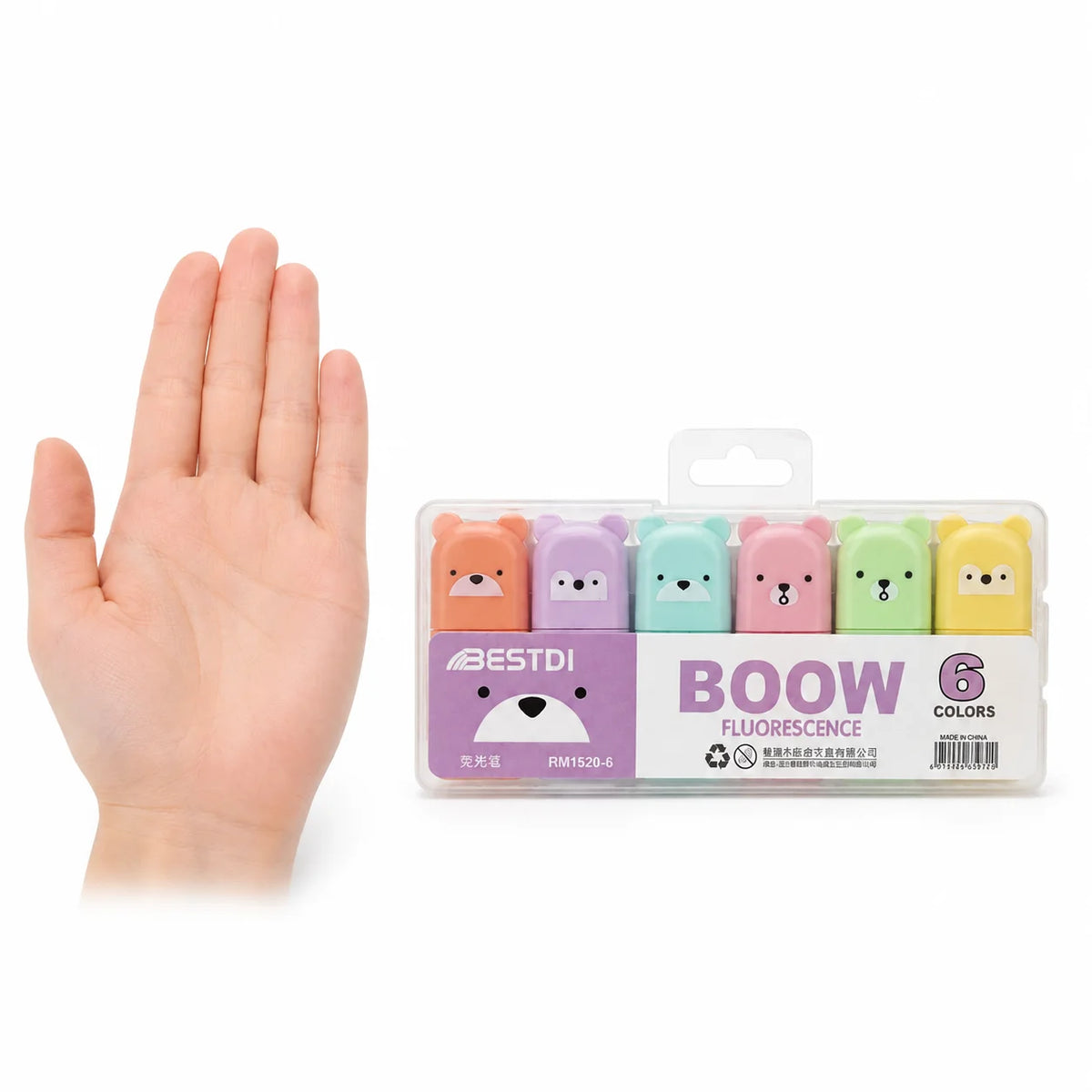 6-Color Cute Animal Highlighter Set