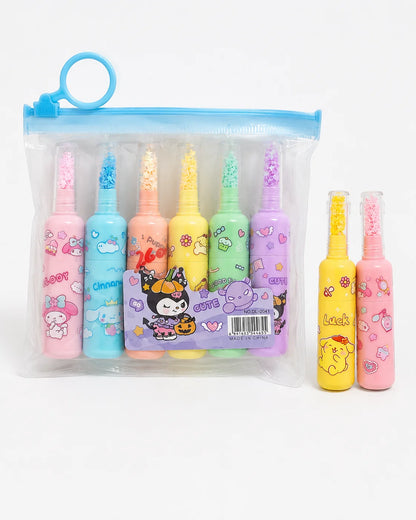 6-Piece Cute Bottle-Shaped Glitter Highlighter Set