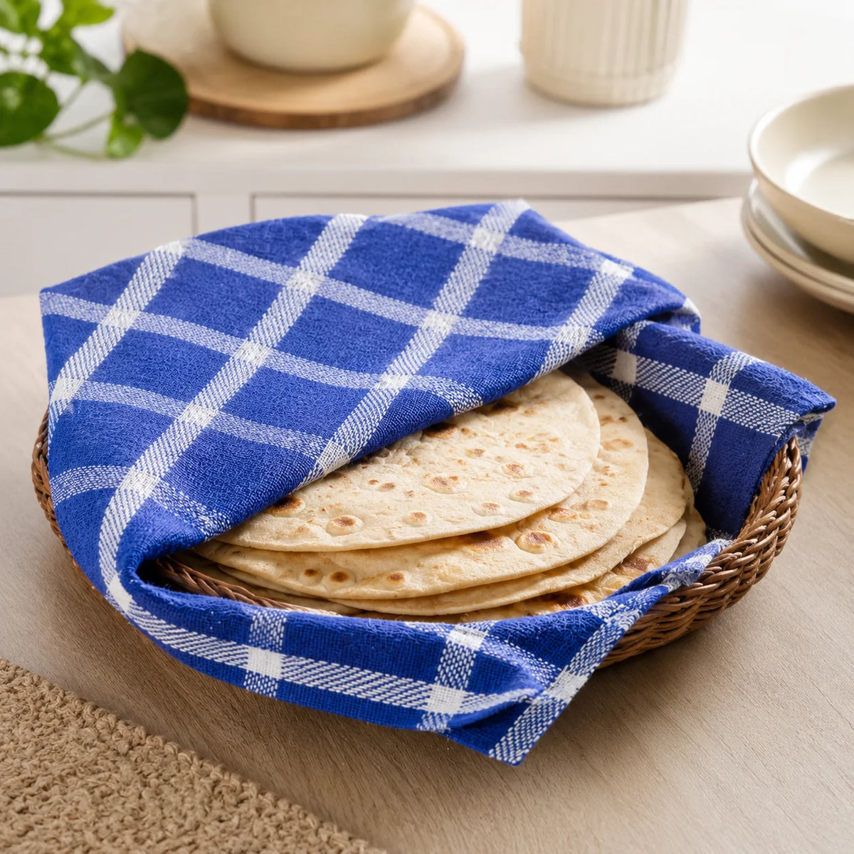 Blue Kitchen Krown Printed Roti Romal – Pack of 3