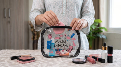 Clear Makeup & Skincare Cosmetic Pouch with Zipper