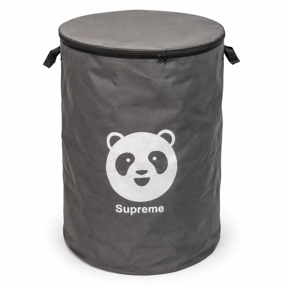 Collapsible Panda Laundry Hamper with Zipper Lid