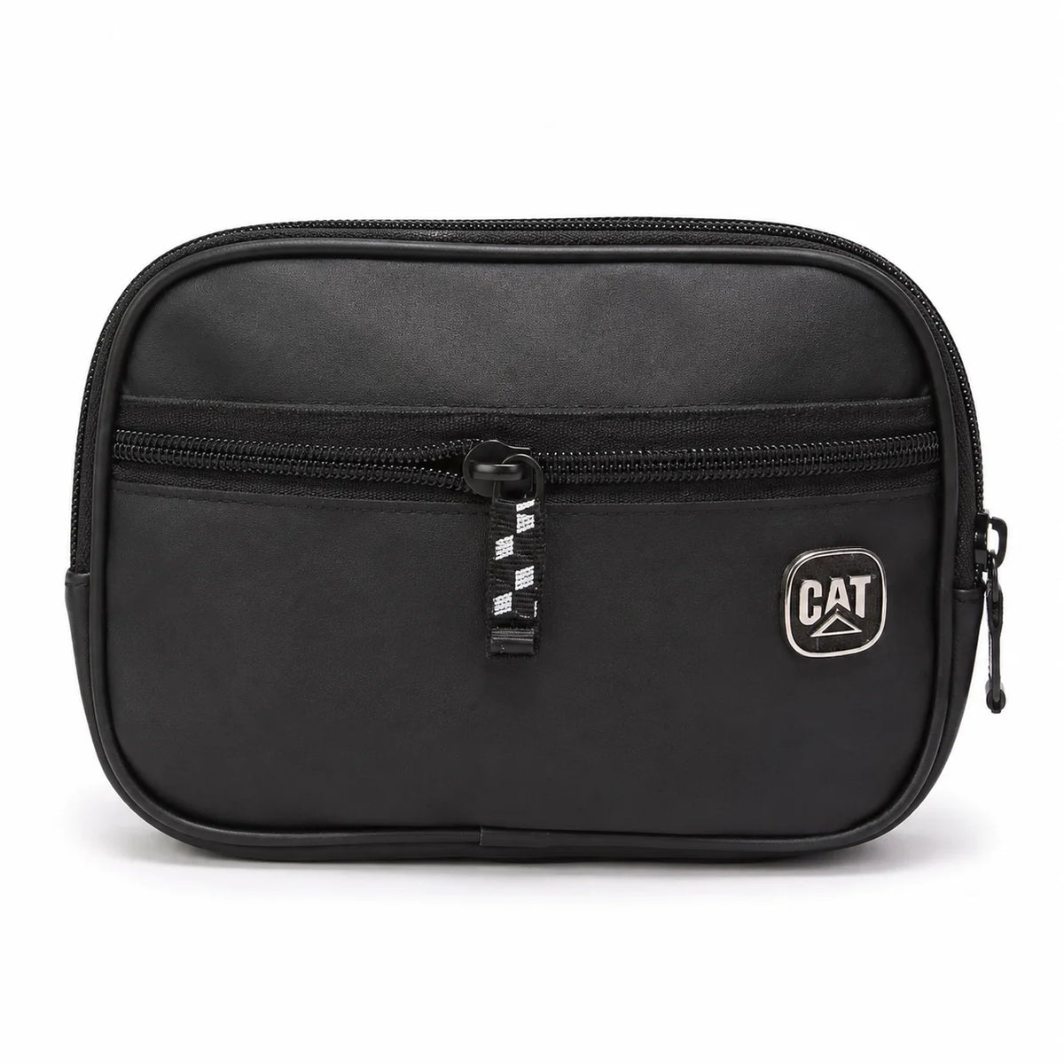 Compact Black Travel Toiletry Pouch with Front Pocket