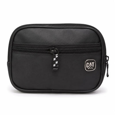 Compact Black Travel Toiletry Pouch with Front Pocket