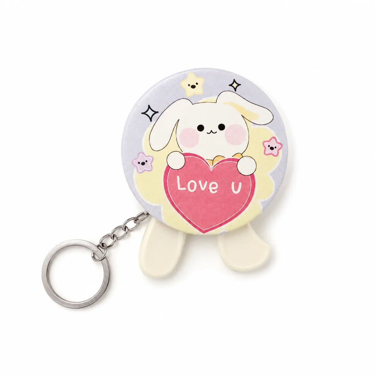 Cute Bunny Compact Mirror Keychain