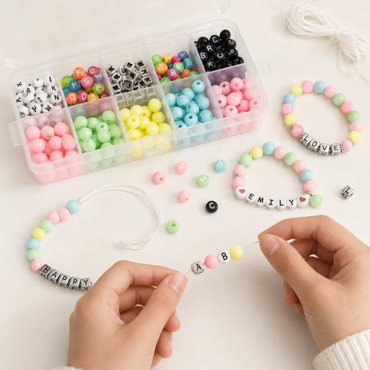 DIY Bracelet Making Bead Kit with Alphabet Beads