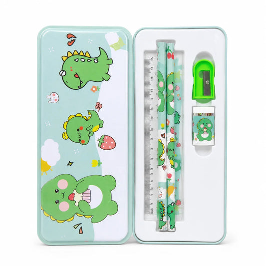 Dinosaur Kids Stationery Set with Hard Pencil Box