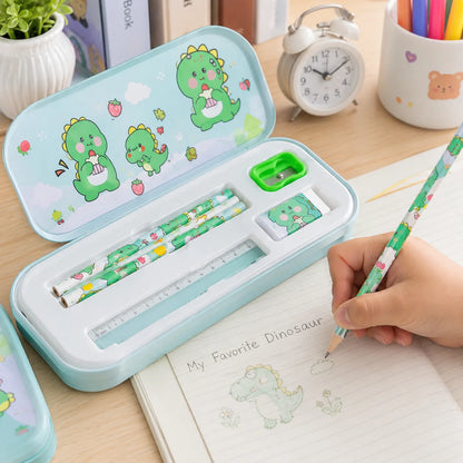 Dinosaur Kids Stationery Set with Hard Pencil Box
