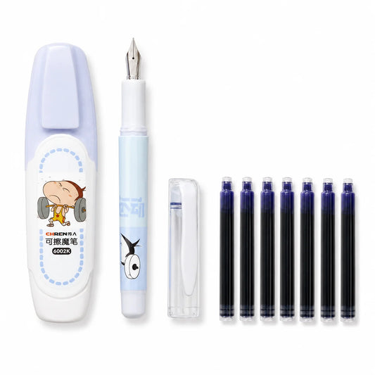Erasable Fountain Pen Set with 7 Ink Cartridges