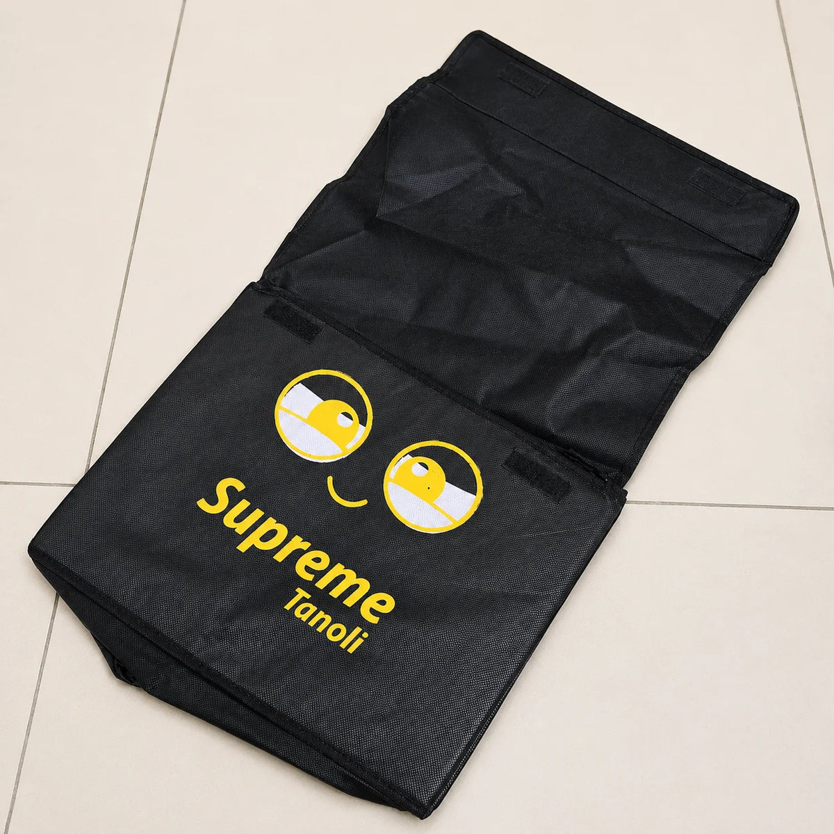Foldable Fabric Storage Box with Lid & Handles - Black