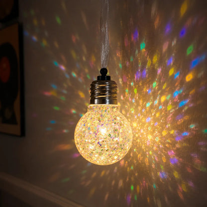 Hanging Glitter LED Projection Bulb Light