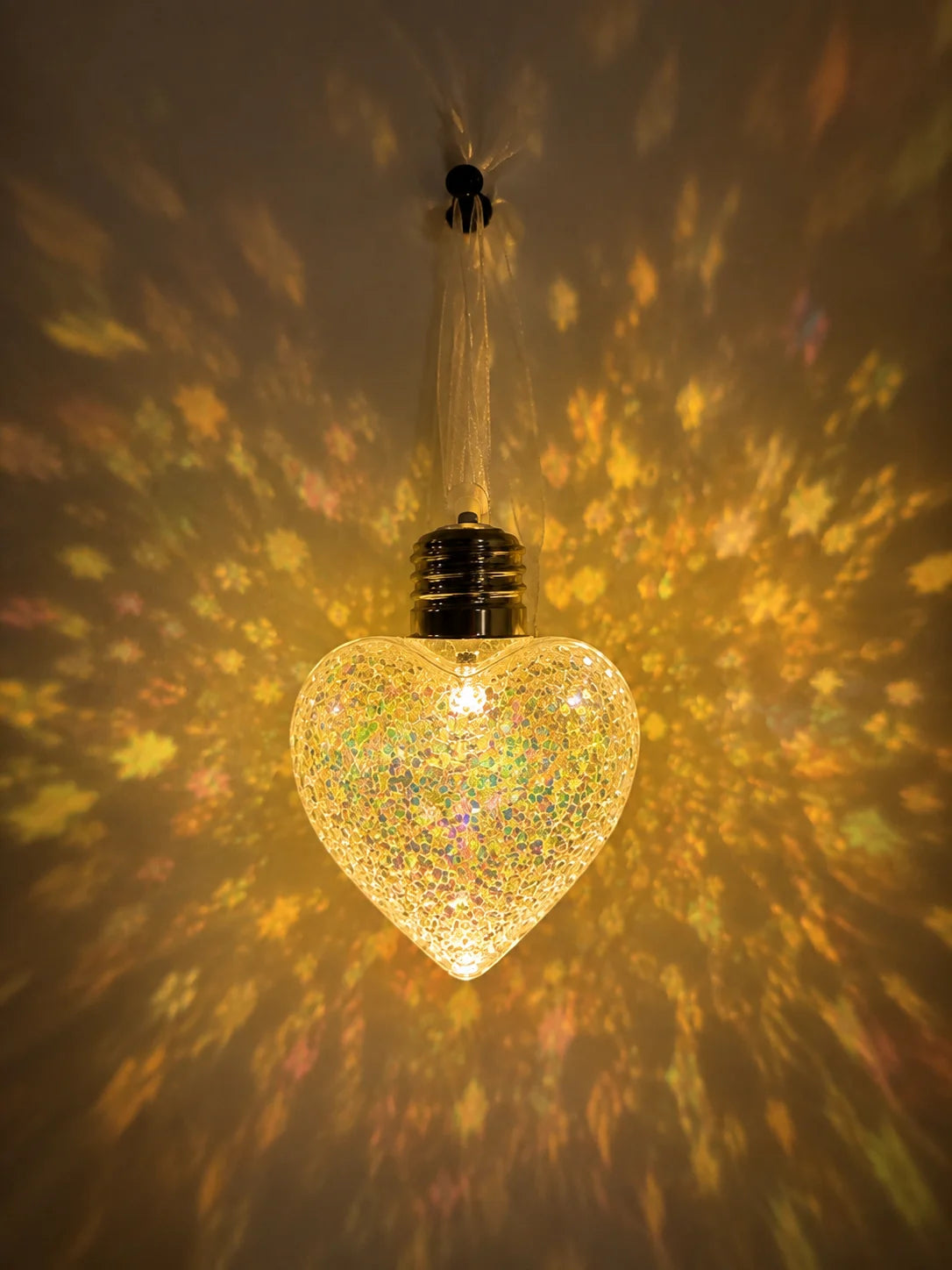 Heart-Shaped Hanging Glitter LED Projection Light