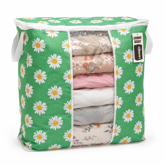 Large Daisy Print Laundry & Clothes Storage Bag