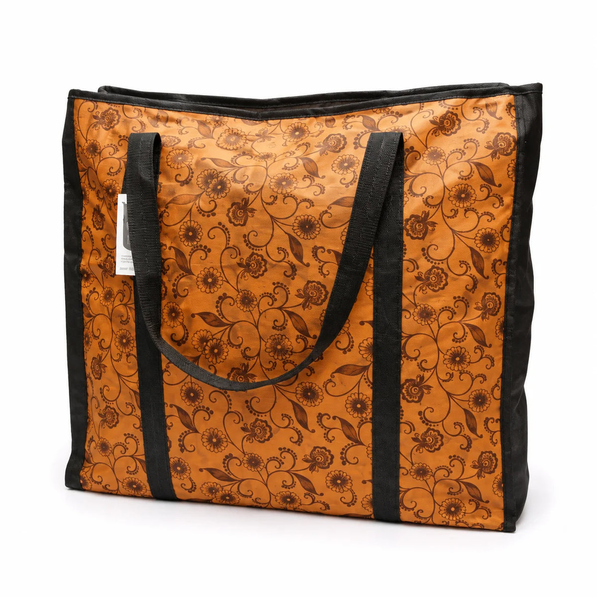 Large Floral Reusable Tote Bag with Shoulder Handles