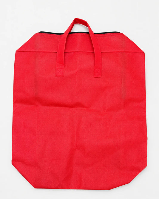 Large Foldable Fabric Storage & Laundry Bag with Handles – Red