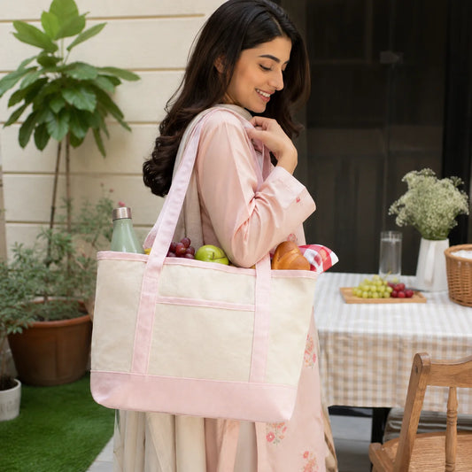 Large Reusable Tote Bag with Front Pocket