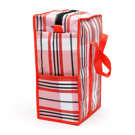 Plaid Lunch & Carry Bag with Side Pocket