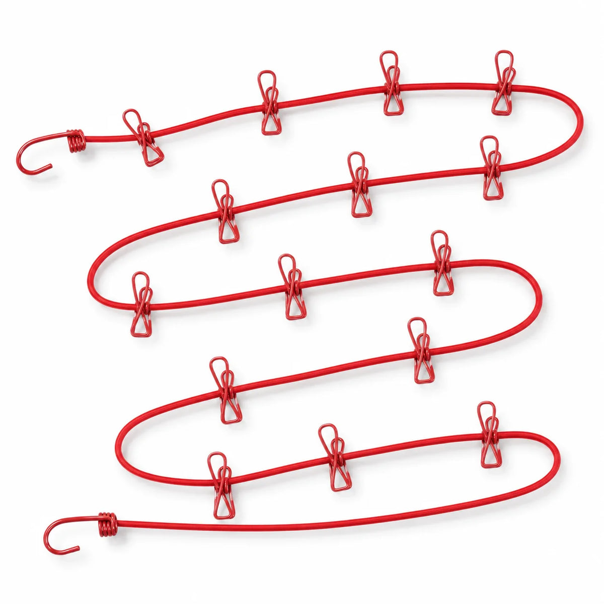 Portable Elastic Clothesline with Built-In Clips