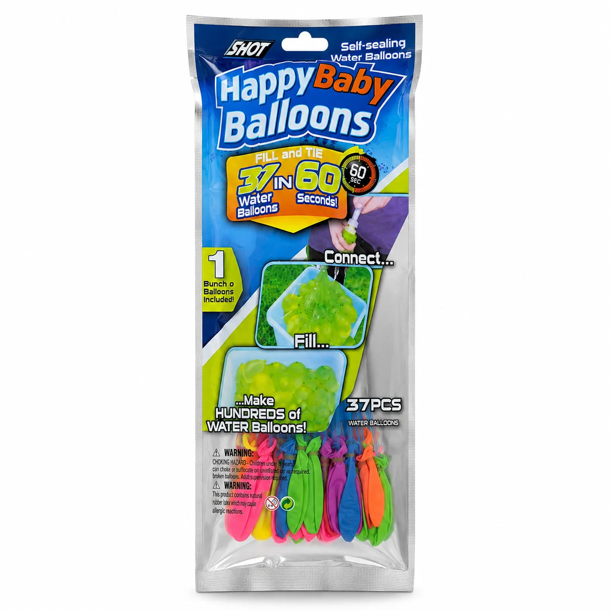 Quick-Fill Self-Sealing Water Balloons – Assorted Colors