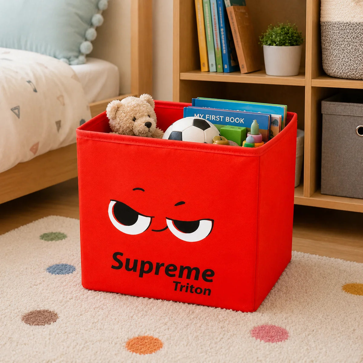 Red Collapsible Fabric Storage Cube