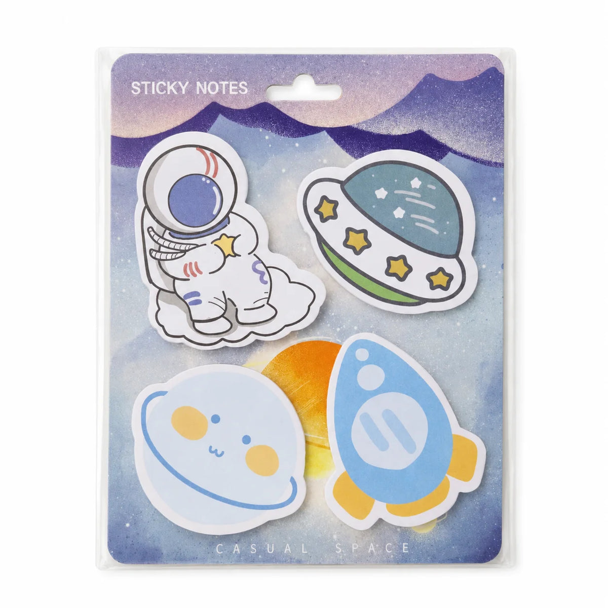 Space Theme Sticky Notes Set – 4 Designs