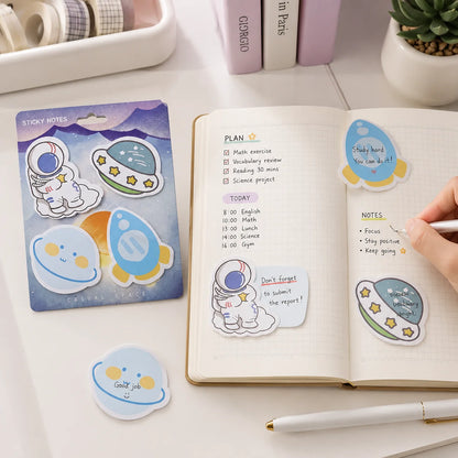 Space Theme Sticky Notes Set – 4 Designs