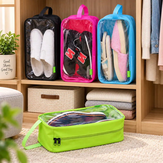 Transparent Shoe Storage & Travel Pouch with Handle