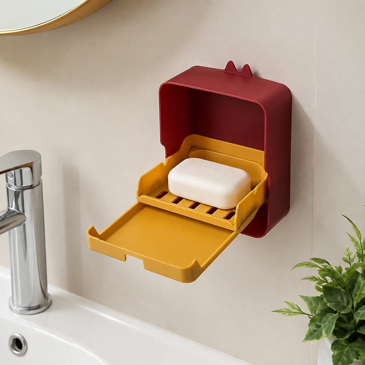 Wall-Mounted Flip Drain Soap Box